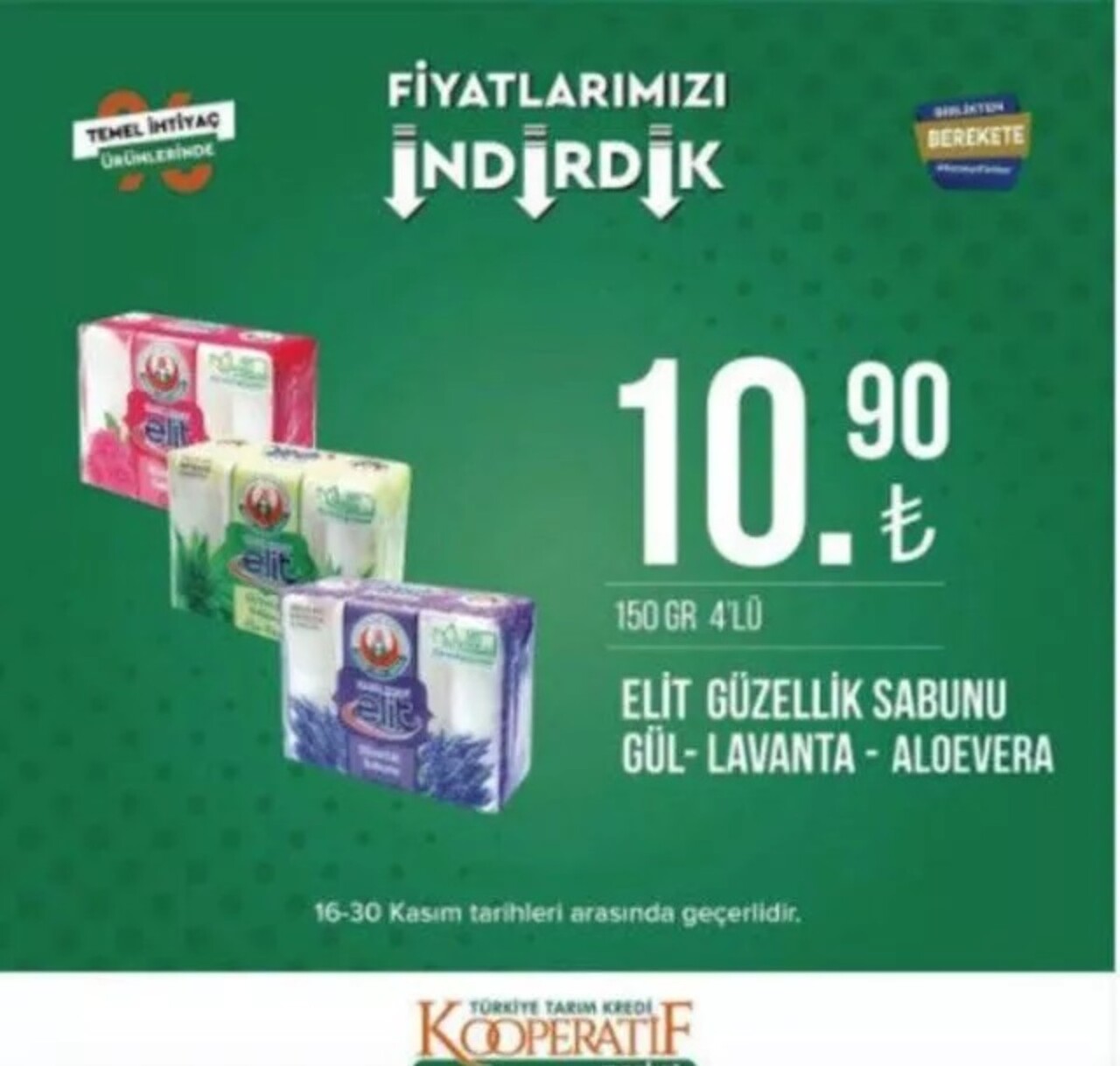 Tarım Kredi Marketleri 16-30 Kasım indirimleri