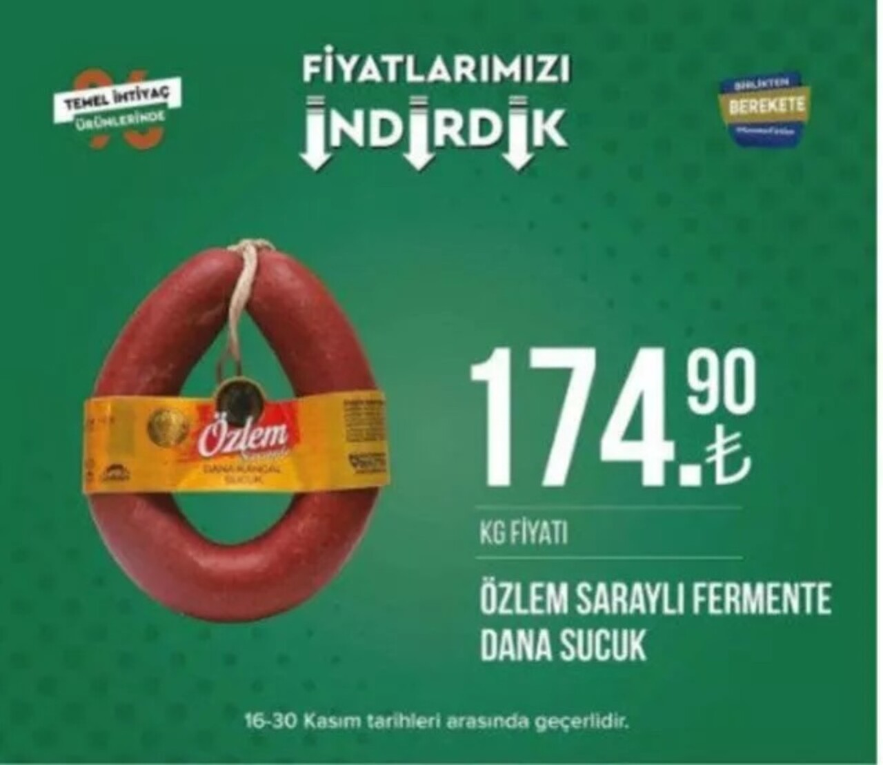 Tarım Kredi marketlerinde indirim