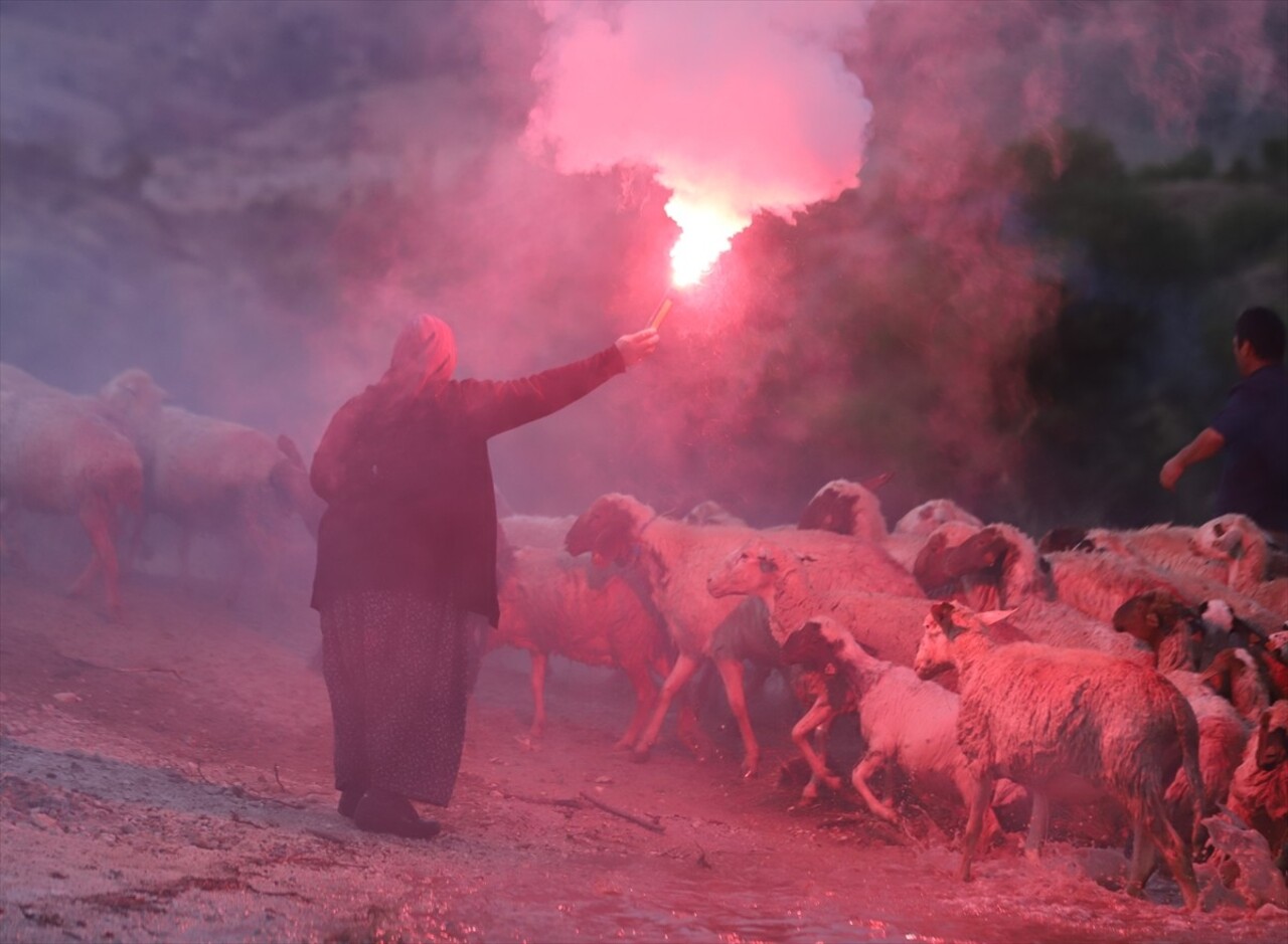 Burdur'un Tefenni ilçesinde 7 asrı aşan sudan koyun geçirme geleneği sürdürülüyor. "Yünüm Böğet"...