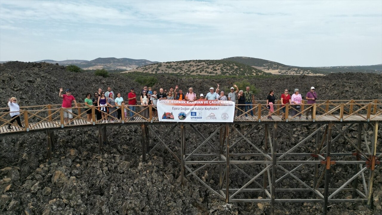 Kula-Salihli UNESCO Küresel Jeoparkı, kamp yapmak üzere bölgeye gelen Manisa ve İzmir Kamp Karavan...