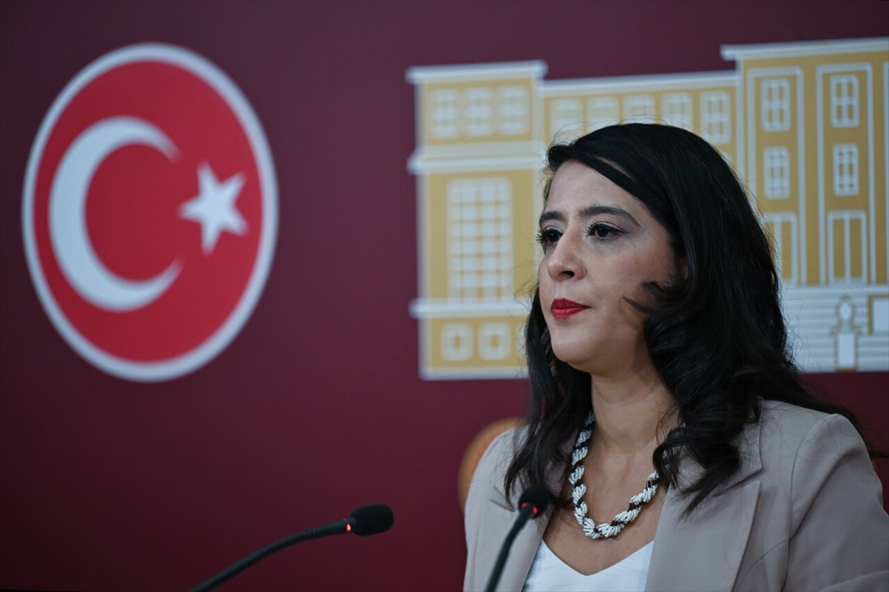 Emek Partisi (EMEP) Gaziantep Milletvekili Sevda Karaca Demir, TBMM'de basın toplantısı...