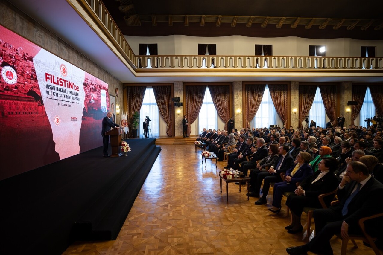 TBMM Başkanı Numan Kurtulmuş, Meclis Tören Salonu’nda düzenlenen, “Filistin’de İnsan Hakları...